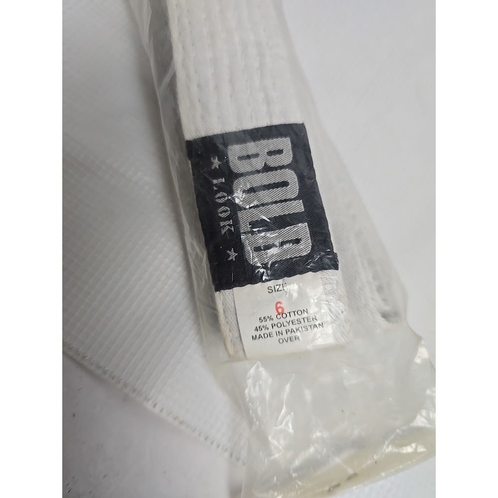 White Karate Bold Look Belt Size 6 Martial Arts - NEW OPEN BOX - Picture 2 of 7